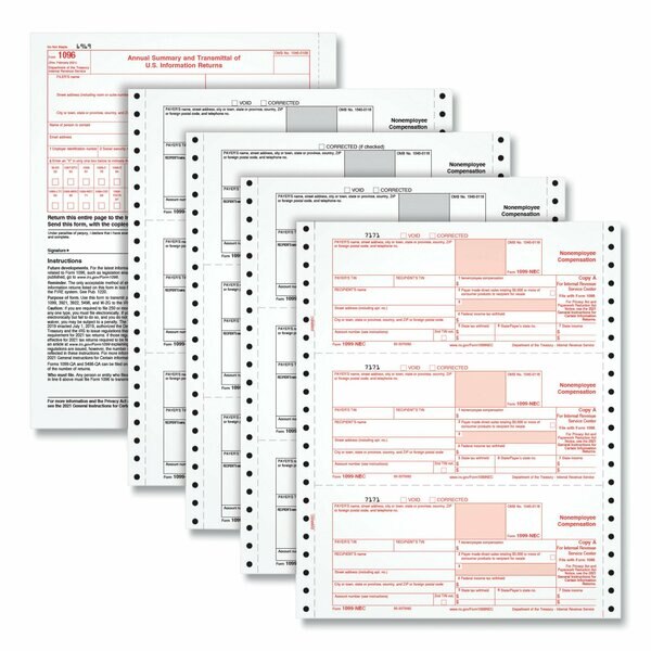 4-Part 1099-NEC Continuous Tax Forms, 8.5 x 11, PK600